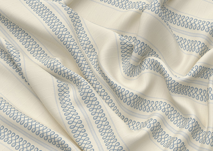 Trellis Prints, Noble Stripe Raffs Blue - Twist&Fit Roman Blind - Image 4